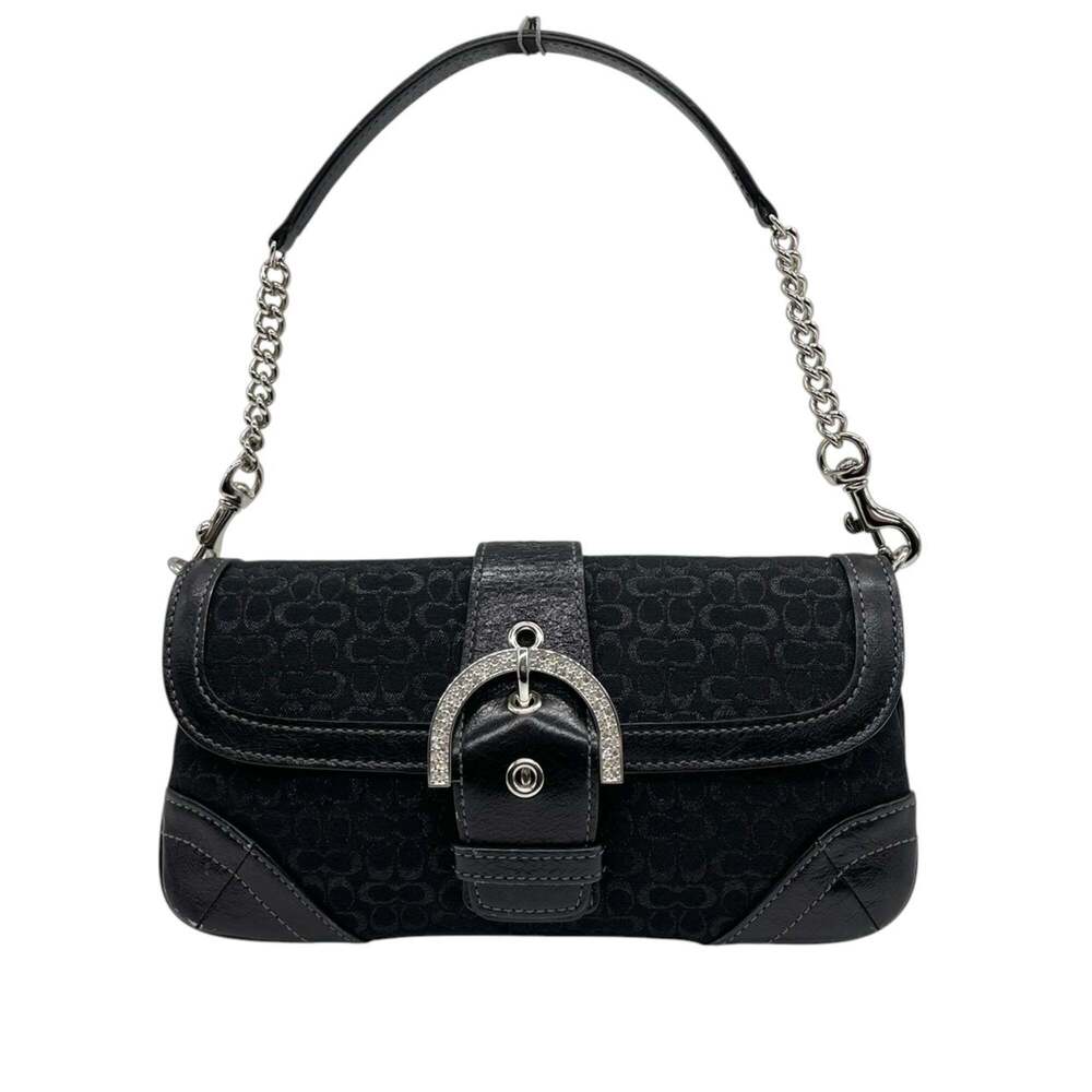 Coach Soho Mini Signature Handbag with Accessory Pouch in Canvas and Leather,... - Picture 2 of 16